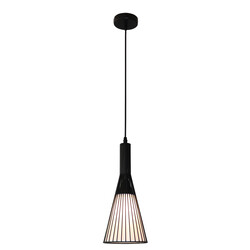 Fantasia Tango hanglamp E27 mat zwart met witte kap