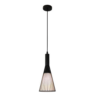 Fantasia Tango hanglamp E27 mat zwart met witte kap