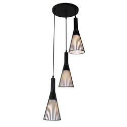 Lámpara colgante Tango Fantasia 3x E27 negro mate y pantallas blancas