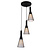 Tango 3L pendant 3x E27 matt black + white shade