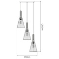 Fantasia Lámpara colgante Tango de Fantasia con 3 casquillos E27, estructura negro mate y pantallas de tela blanca, 1200 mm
