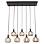 Ria 7x E27 pendant black + copper