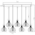 Fantasia Lámpara colgante Fantasia Raga con 7 portalámparas E27, estructura de acero negro y cobre, regulable, IP20