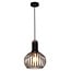 Fantasia Raga suspension avec 1 point lumineux E27, abat-jour en acier noir aux détails cuivrés, Ø23,5 cm, hauteur 32 cm.