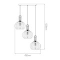 Fantasia Lámpara colgante Fantasia Rio con 3 puntos de luz E27, estructura de acero negro con detalles de cobre, 420 mm de ancho