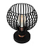 Lampe de table Fantasia RAGA avec douille E27, structure en acier noir à accent cuivré, diamètre 235 mm, hauteur 285 mm.