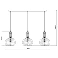 Fantasia Fantasia RAGA Pendelleuchte, 3 Lichtpunkte mit E27-Fassung, Stahl, schwarz/kupfer, 885 x 1200 mm, IP20