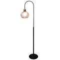 Fantasia Lámpara de pie Fantasia Raga en negro y cobre, base de acero, casquillo E27, altura 166,5 cm