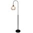 Fantasia Lampadaire Raga, acier noir avec touche cuivrée, hauteur 166,5 cm, diamètre du socle 23,5 cm, culot E27, ampoule non incluse