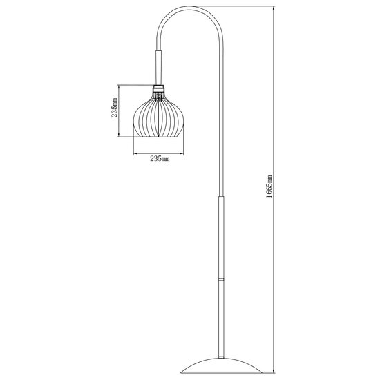 Rio 1x E27 vloerlamp zwart+koper