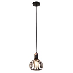 Fantasia Raga lámpara colgante E27 negro y cobre Ø16 cm
