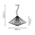 Fantasia Fantasia Davos lámpara colgante negra Ø48cm, altura 29cm, acero, 1x casquillo E27, IP20, cable 313cm