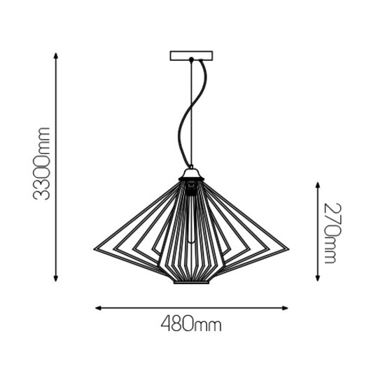 Davos Ø48cm 1x E27 pendel zwart