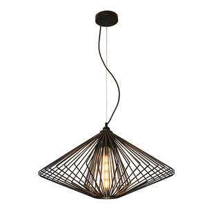Lámpara colgante Fantasia Davos negra con casquillo E27, Ø60 cm