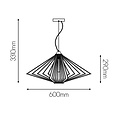 Fantasia Lámpara colgante Fantasia Davos de acero negro, Ø60 cm, altura 29 cm, casquillo E27, IP20