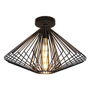 Davos 1x E27 ceiling lamp black Ø48cm