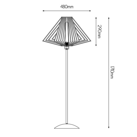 Davos 1x E27 vloerlamp zwart