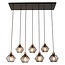 Fantasia Fantasia Shary pendant lamp black+copper - steel 7-light pendant with E27 sockets, IP20