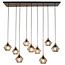Fantasia Shary suspension noir+cuivre - luminaire en acier à 9 lumières avec douilles E27, IP20