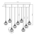 Fantasia Shary Pendelleuchte schwarz+kupfer - Stahlleuchte mit 9 Lichtpunkten, E27-Fassung, IP20