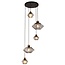 Fantasia Shary hanglamp zwart+koper - stalen 5-lichts pendellamp met E27 fitting, IP20