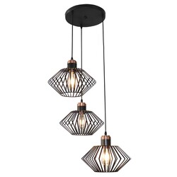 Fantasia Shary lámpara colgante negro+cobre redonda