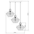 Fantasia Fantasia Shary lámpara colgante negro+cobre redonda - luminaria de acero con 3 puntos de luz, E27