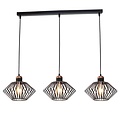 Fantasia Fantasia Shary lámpara colgante negro+cobre barra - luminaria de acero con 3 puntos de luz, E27