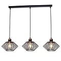 Fantasia Fantasia Shary pendant lamp black+copper bar - steel 3-light linear pendant with E27 sockets, IP20