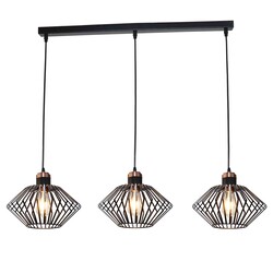 Shary 3x E27 pendant black + copper beam