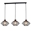 Fantasia Fantasia Shary hanglamp zwart+koper balk - stalen 3-lichts pendellamp met E27 fitting, IP20