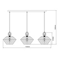 Shary 3x E27 suspension noir + faisceau cuivre