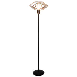 Shary 1x Lampadaire E27 noir + cuivre