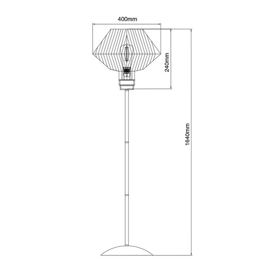 Shary 1x E27 vloerlamp zwart + koper