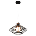 Fantasia Shary hanglamp met E27-fitting, staal, zwart met koper, Ø40 cm, hoogte 23,5 cm