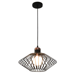 Fantasia Shary Pendelleuchte E27 schwarz-kupfer Ø40 cm