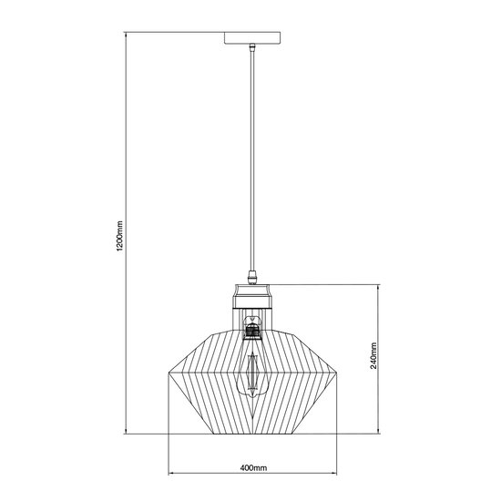 Shary 1x E27 Ø40cm pendel zwart + koper