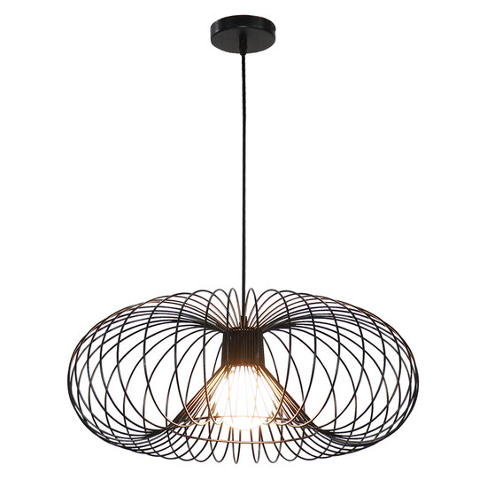 Fantasia Julia hanglamp in zwart staal, diameter 57 cm, E27 fitting, IP20, lichtbron niet inbegrepen