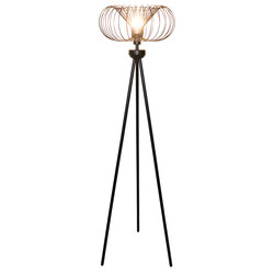 Jolien 1x E27 vloerlamp Ø44cm zwart