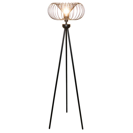 Fantasia JULIA lámpara de pie, 1 punto de luz E27, base de acero negro, diámetro 44 cm, altura 163 cm, IP20.