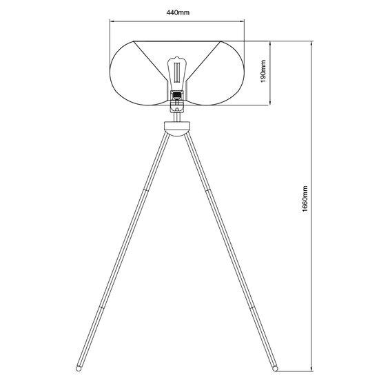 Fantasia JULIA lámpara de pie, 1 punto de luz E27, base de acero negro, diámetro 44 cm, altura 163 cm, IP20.