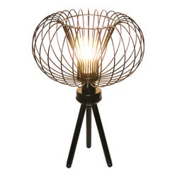 Julia lampe de table E27 noir acier, Ø33 cm, hauteur 48 cm