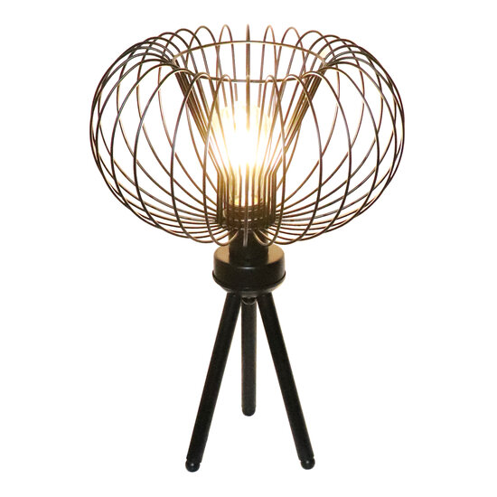 Fantasia Fantasia Julia lámpara de mesa con portalámparas E27, base de acero negro, diámetro 33 cm, altura 48 cm, 1 punto de luz, IP20, bombilla no incluida.
