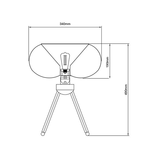 Jolien 1x E27 lámpara de mesa Ø33cm negro