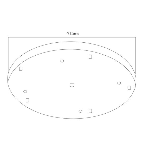 Fantasia Fantasia Deckenrosette, 5-fach, schwarz, Stahl, für 5 Pendelleuchten, Durchmesser 400mm, Höhe 25mm, IP20