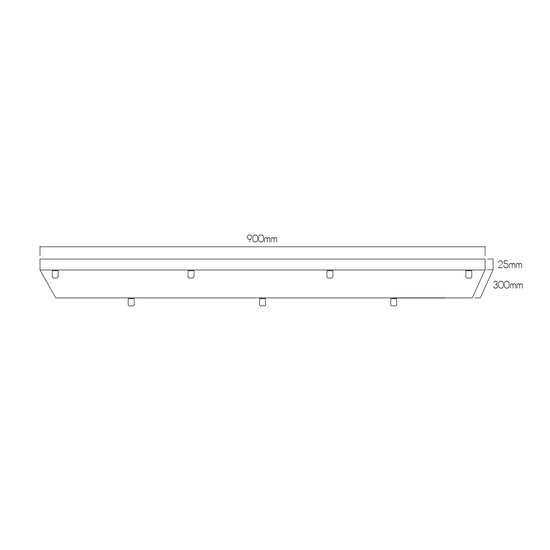 Fantasia loose surface-mount base 7L, black steel ceiling plate, 90 x 30 cm, height 25 mm, IP20