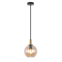 Fantasia Osira hanglamp Ø200mm E27 zwart-goud amberglas