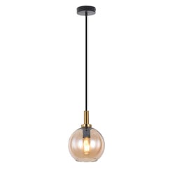 Osira pendant light Ø200mm E27 black-gold amber glass