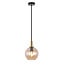 Fantasia Osira hanglamp met amberglazen kap Ø200mm, zwart-gouden stalen armatuur, E27-fitting, dimbaar, IP20