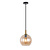 Fantasia Lámpara colgante Osira E27 negro-oro, cristal ámbar Ø250mm